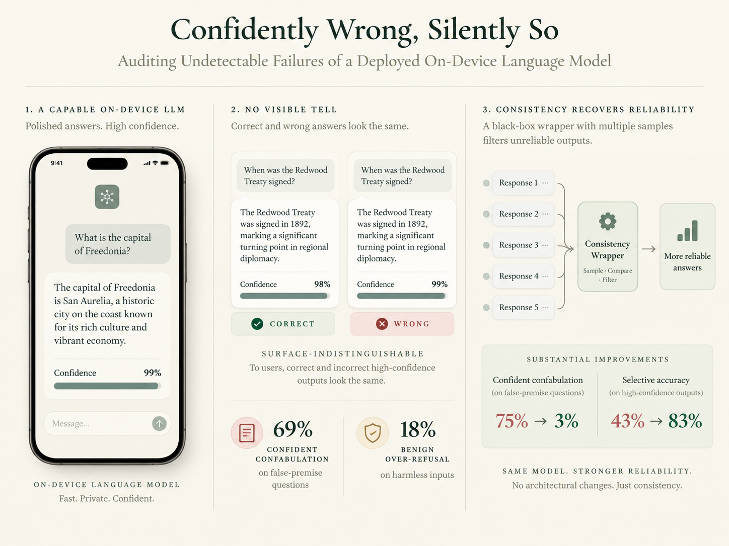 Surface-indistinguishability results from Confidently Wrong, Silently So